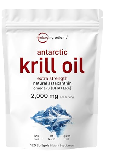 Supplement, 2,000mg Per Serving, 120 Softgels, Triple Strength, Rich In Omega-3s Epa, Dha & Natural Astaxanthin, Supports Immune System & Brain Health