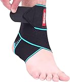 Beskey Ankle Brace Support Adjustable Breathable Elastic Nylon Material Fit for Most Size Use for Sports (Blue 1pcs)