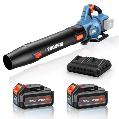 SENIX-Amazon SENIX 40V Cordless Leaf Blower,700CFM/145MPH,2 x 4.0Ah Batteries & Charger