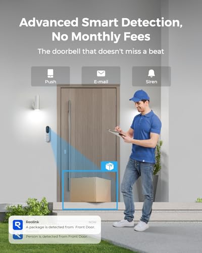 REOLINK Video Doorbell Camera, Battery Version, 2K 150°x150° Head-to-Toe View, 2.4/5 GHz Dual-Band WiFi, Person/Vehicle/Package Detection, Two-Way Talk, No Monthly Fees (Chime not Included) thumbnail 3