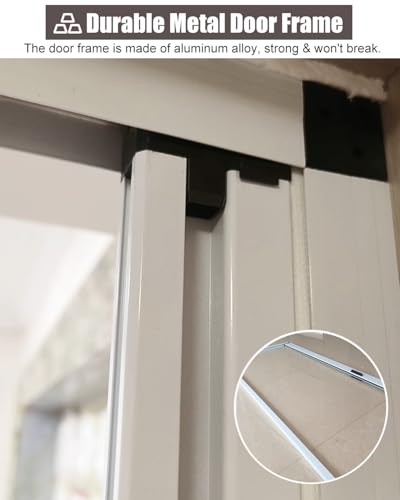 Porte accordéon intérieure pliante blanche 70x210cm sans perçage