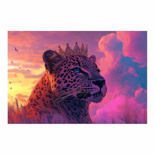 Peinture léopard pour grand mur vide Toile rose déco salon BOHUO