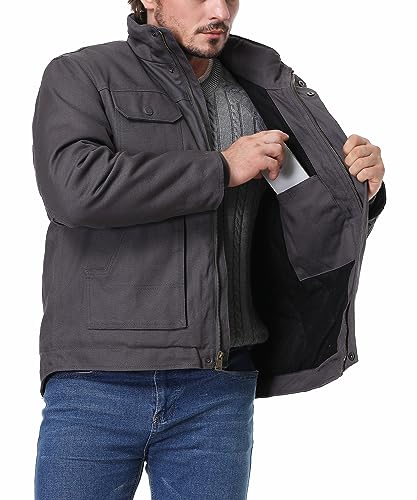 Image of Men's Quilted Flannel Lined Work Coat Long-Lasting Jacket