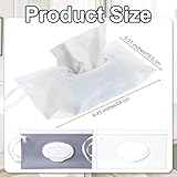 2 Pcs Travel Wipe Holder Thin Baby Wipes Dispenser Portable Refillable Wipe Container Reusable Travel Waterproof and Dustproof for Homen Hiking Use Women Gifts White Gray 9.45 × 5.31 Inch - Image 2