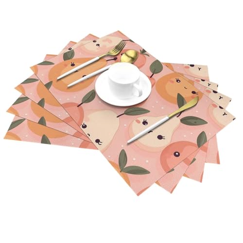 Sets de table tissés anti-tache lavables pour table à manger - 4