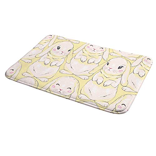 Tapis de bain jaune velours de corail 91,4 x 61 cm absorbant