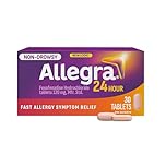 Allegra 24 Hour Allergy Medication, Non Drowsy, Fast and Effective Multi-Symptom Allergy Relief Medicine for Sneezing, Watery Eyes and Itchy Throat, Fexofenadine Hydrochloride 120 mg, 30 Tablets