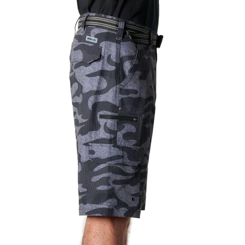 Iron Clothing Belted Stretch Microfiber Cargo Short (As1, Waist, Numeric_40, Regular, Camo, 40) #TOP2