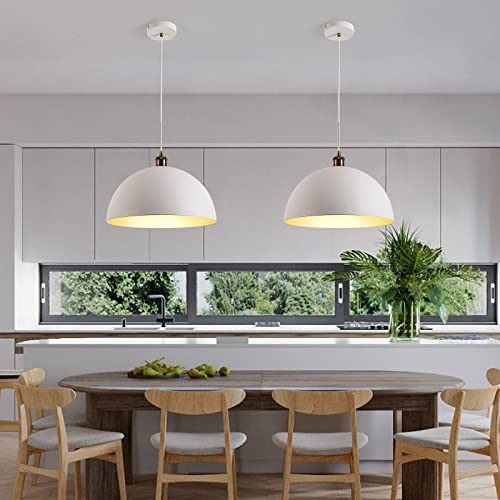 Retro Pendant Light 15.74 '' Dome Pendant Light Modern Pendant Light Lighting Unit With White And Gold Finish, Suitable For Industrial Chandeliers In Kitchen Island, Bedroom, Dining Room And Corridor #TOP4