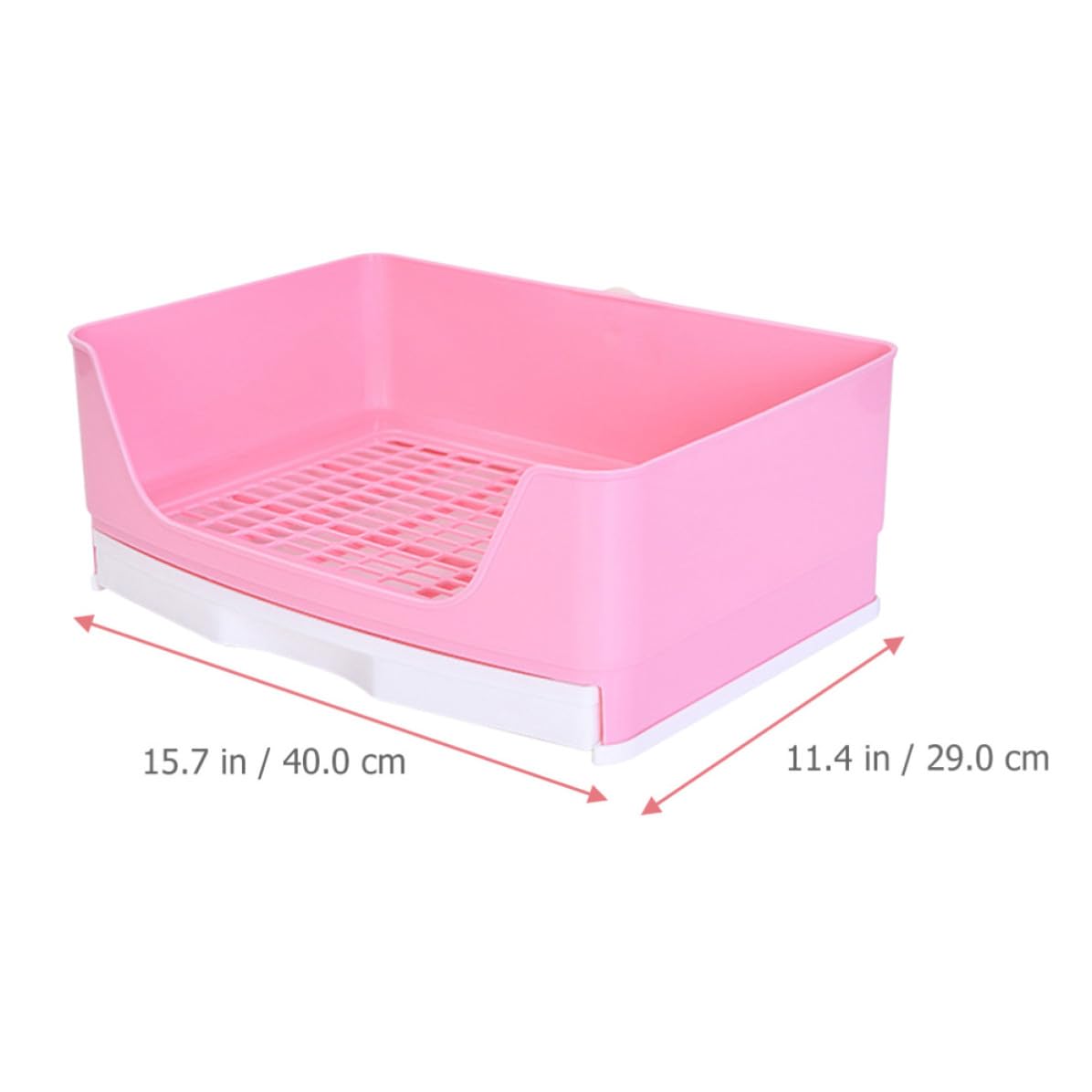 Happyyami Cassetta per Lettiera per Conigli e Porcellini D'india in Plastica Rosa Controllo Odori e Design di Perdite, per Soggiorni e Parchi
