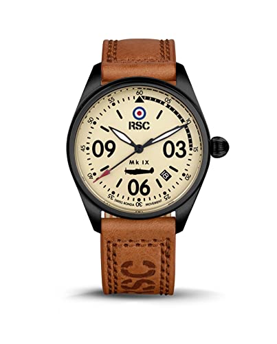 Montre d'aviateur RSC Swiss Quartz Spitfire, finis les retards avec la précision 39mm