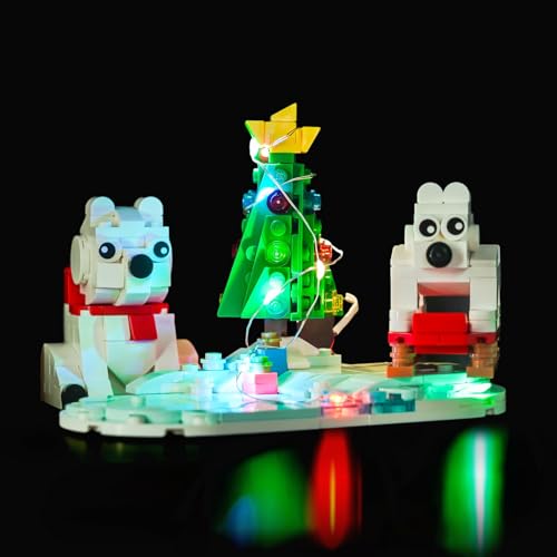 LocoLee LED Light Kit for Lego Wintertime Polar Bears 40571 - Creative Christmas Tree Lighting Set (Lights Only)