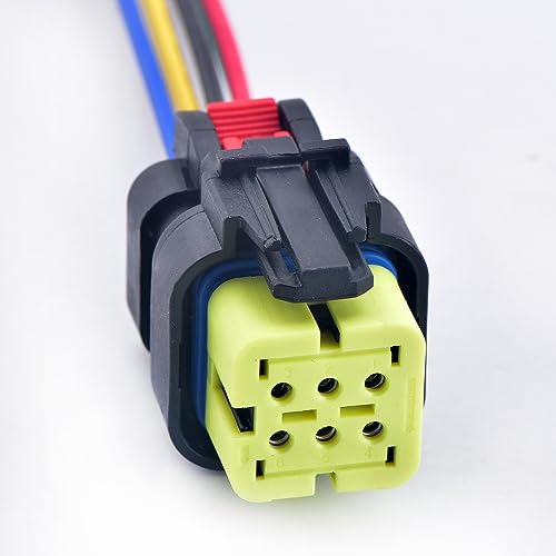 Connecteur de vanne électromagnétique pour excavatrice CAT 6 broches jaune