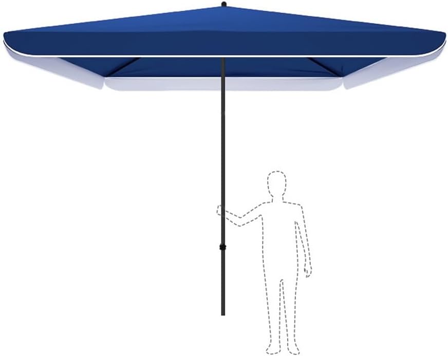 Square/Rectangle Patio Umbrella Replacement Canopy Top Shade Cover for 4 Ribs UV Protection (Canopy Only) (Blue 1.8x2.2m(6x7.2ft))