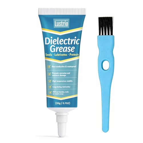Dielectric Grease for Automotive Electrical Connectors with Brush - Waterproof & Heat-Resistant Silicone Paste for Spark Plugs, Battery Terminals, O-Rings, Marine & Car Wiring (20g/0.7oz)