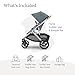 UPPAbaby Vista V3 Stroller - Full-Size Single-to-Double Stroller System - Toddler Seat, Bug Shield, Rain Shield, and Storage Bag Included - Callum (Stone Blue/Silver Frame/Sand Leather)