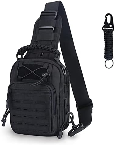 LOCAL LION Tactical Sling Bag Military Chest Bags, Molle Daypack, Crossbody Rucksack Army Backpack for Hiking Cycling Fishing Camping