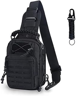 LOCAL LION Tactical Sling Bag Military Chest Bags, Molle Daypack, Crossbody Rucksack Army Backpack for Hiking Cycling Fishing Camping