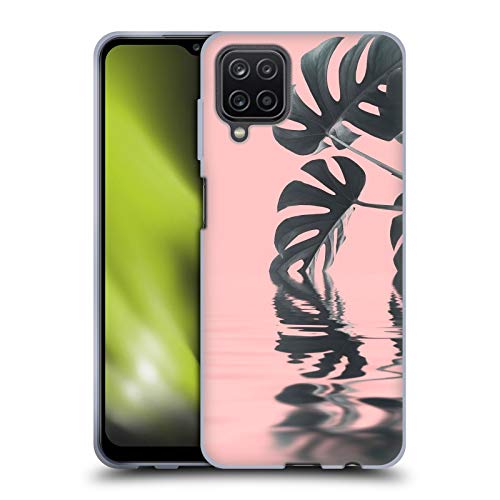 Funda gel Samsung Galaxy A12 silicona transparente Monstera