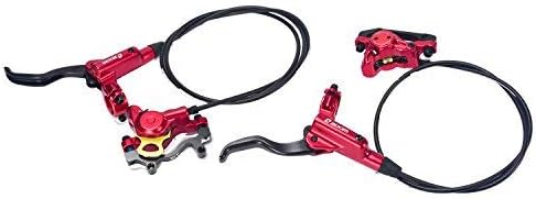 Zoom- HB-875 Hydraulic Disc Brake Front & Rear 750mm & 1400mm Set for Mountain Bike MTB BMX (Red)