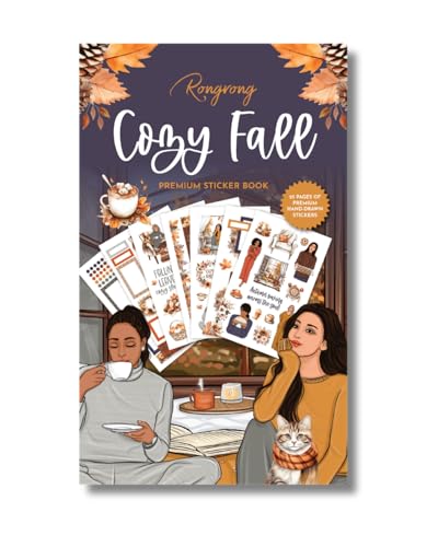 Rongrong Cozy Fall Planner Sticker Book – Autumn Stickers for
