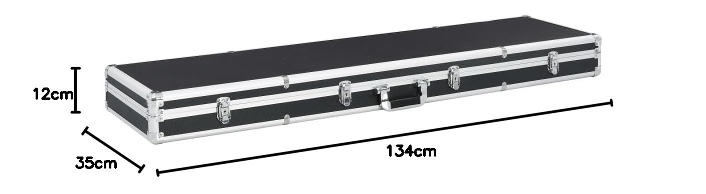 vidaXL Maletín para Armas de Aluminio Equipos Militares Herramientas Taller Bricolaje Ferretería Taller Defensa Personal Ocio 134x35x12 cm Negro