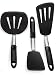 INeibo ustensiles de Cuisine Set de 3 spatule Silicone, Spatule en Silicone Alimentaire & Acier Inoxydable