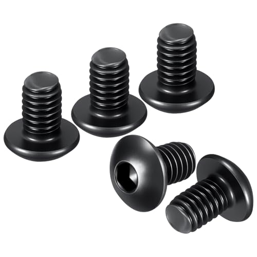 DTGN M4-0.7x6mm Button Head Socket Cap Screws - 100Pack - Good for Road Bicycle, Mountain Bike, Auto, Motorcycle - Carbon Steel Black Oxide - Hex Socket Drive Fasteners