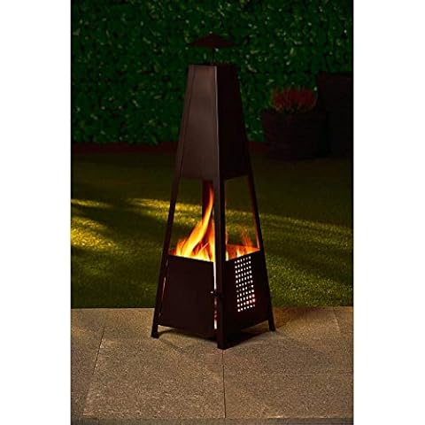 OTZ Stainless Steel Chiminea Outdoor Fire pit Log burner Heater 100cm x 30cm x30cm Fully assembled. Heat Resistant Up to 750°C Cover