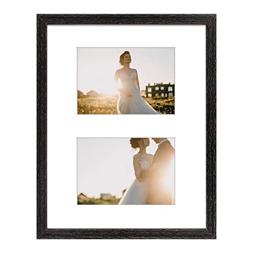 Auear, 11X14 Picture Frame, Solid Wood And Glass, Display Two 5X7 Photos With Mat Or 11X14 Without Mat, Wall Display, Decorate Home Or Office, Distressed Black #TOP9