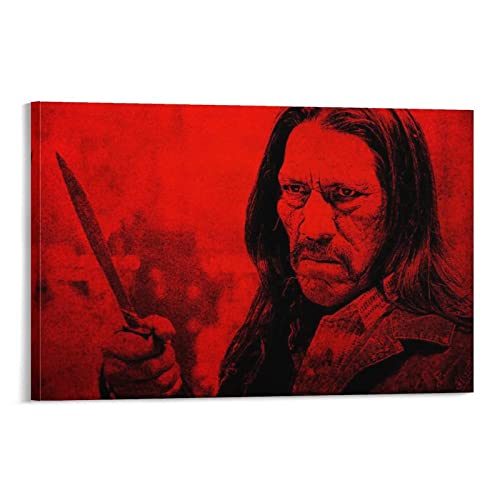 Toile Danny Trejo Machete affiche artistique rouge pour affirmer votre passion cinéma
