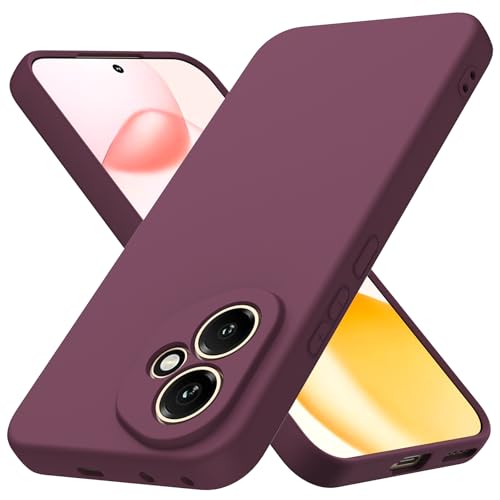 Byvuwiay Funda para Honor 400 5G, Silicona Líquida Silicona Ultra Protectora Antichoque Case para Honor 400 5G - Rojo Vino