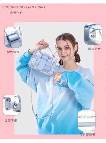 Clear Shoulder Bag Purse 2 In 1 Transparent Crossbody Bag Y2K Handbag Fairy Grunge Aesthetic Shoulder Crossbody Bag4