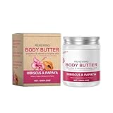 Glättende Körperbutter 120g, Reine Hibiscus & Papaya Body Butter mit Organic Coconut Oil...