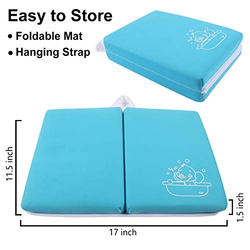 Image of Bath Kneeler Pad - 1.5inch Thick Bath Kneeling Mat Non-Slip Rubber - Large Safety Bathtub Kneeling Pad for Baby Bathtime, Garden Work, Exercise - Foldable Child Bath Tub Mat for Parents
