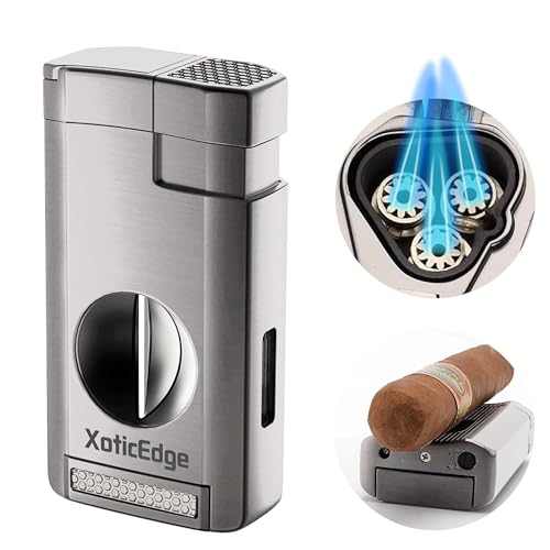 Encendedor Triple Llama con Cortador Integrado Plateado miniatura 1