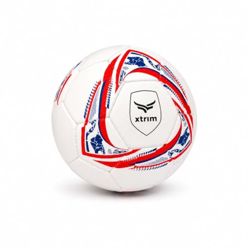 Image of XTRIM Football, Size 5, Rubberized Moulded Soccer Ball for Training, Firm Grip, Butyl Bladder, Air Retention, Outdoor Play for Turf, Grass & Hard Ground, Multicolour, 220mm Dia, 400 GMS