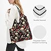 Nevjipu Large Tote Bag for Women - Classic Skull Records Print Lightweight Reusable Grocery Bags Foldable - Comfy Shopping Bags for Groceries, Cloth Bag Work Travel Beach with Handles #5