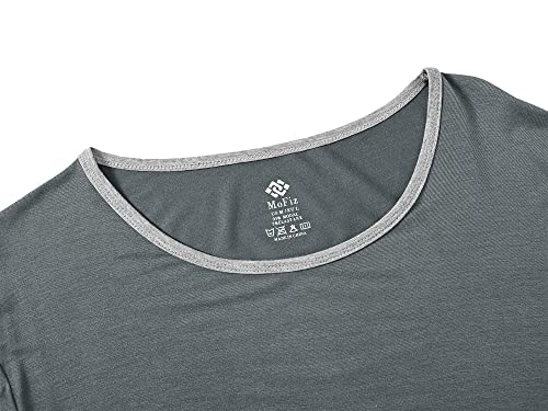 Mofiz Men's Pajamas Set Sleepwear Sleep Shirt And Shorts Pajama Set Lightweight Soft Mens Pjs Lounge Set With Pockets Grey Blue Xl #TOP1