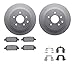Dynamic Friction Company Rear Geospec Brake Rotors with 5000 Euro Ceramic Brake Pads includes Hardware 4612-67009