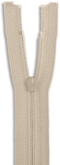 30" #3 Nylon Coil Zipper Separating Closed End - Beige - for Pants, Skirts, Dresses, Bags, Upholstery