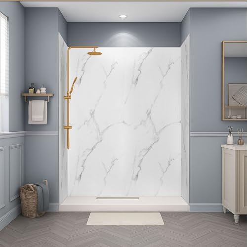 Maasechs 4-Piece 79x39in Waterproof Vinyl Shower Wall Kit