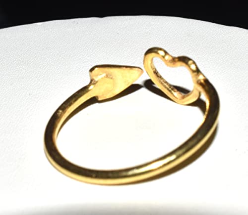 Alpha 2Pcs Adjustable Arrow Ring For Women Men Unisex Stackable Statement Heart & Arrow Midi Finger Ring Set Jewelry For Christmas Gift For Her #TOP6