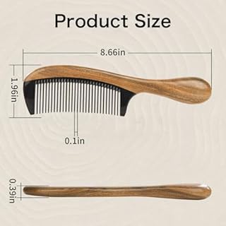 Onedor Pettini per capelli in corno di bufalo 100% fatto a mano, in legno di sandalo naturale, antistatico, con profumo naturale di sandalo, districante per capelli in legno (corno di bufalo a denti