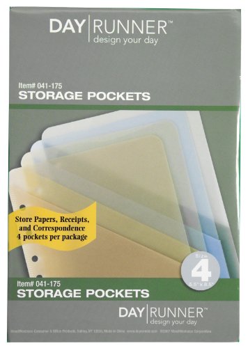 Day Runner Storage Pockets, Assorted Colors, 5.5 x 8.5 Inches (041-175)