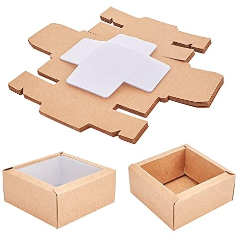 Cajas de Joyería Kraft con Fornituras de PVC, 16 Juego Cover
