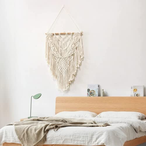 Tapicería boho de algodón tejida a mano tapiz exclusivo macramé FLAA de gran formato 5