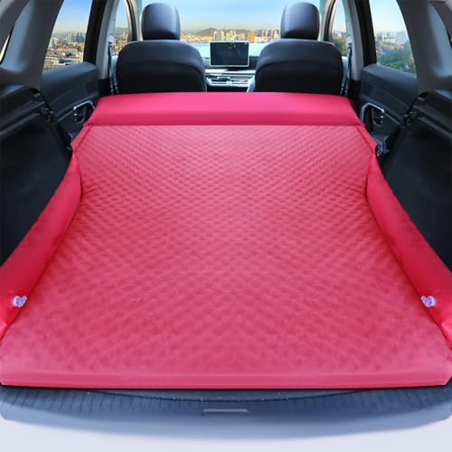 SYBYF Car Boot Inflatable Mattress for Honda CRV 2001 2002 2003 2004 2005 2006 Trunk Air Mattresses Portable Movable Folding Travel Air Mattress Bed Pad Outdoor Mat Accessories,Pink Red