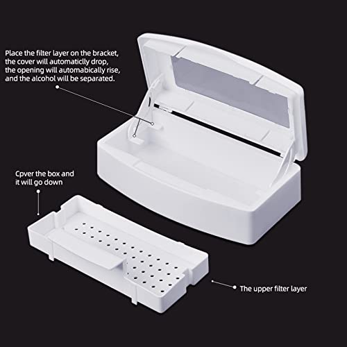 Sterilizer Box For Nail Tools,Shmian Plastic Clearing Sterilizing Tray Storage Box For Esthetician,Tweezers,Manicure,Barber,Nail Salon,Clipper Cleaner (White)… #TOP1