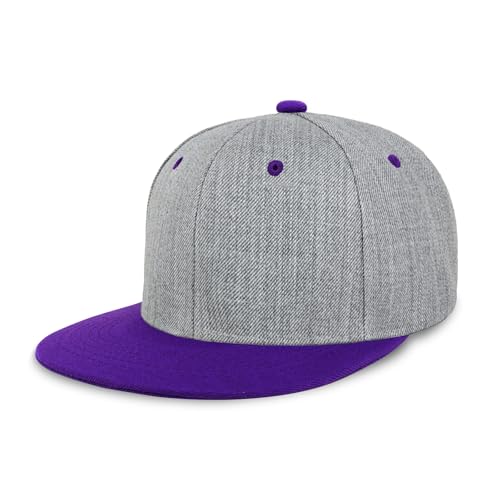 Image of CHOK.LIDS Classic Snapback Flat Bill Hat Blank Adjustable Baseball Cap | Structured high crown, flat visor, blank front for customization, adjustable snap closure, trendy everyday style